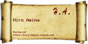 Hirs Amina névjegykártya